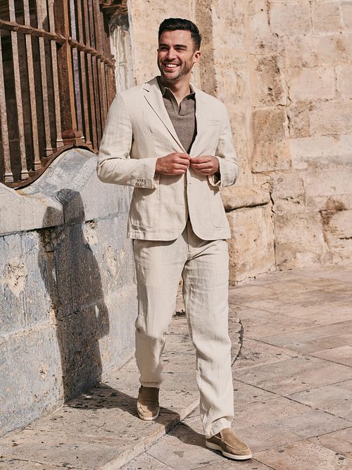 Suitable Washed Linen Suit Ecru Model / Sfeerbeeld