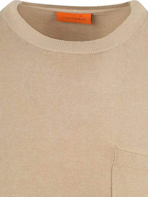 Suitable Strikket-shirt Lomme Kompakt Taupe Product / Detail