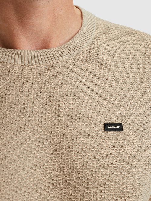 Vanguard T-Shirt Structuur Beige Model / Detail