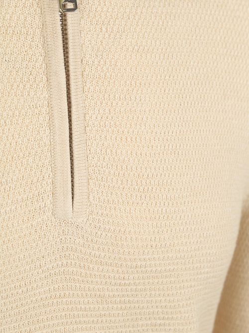 Profuomo Halv lynlås Pullover Struktur Beige Product / Detail