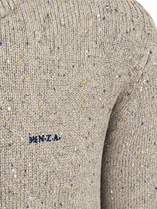 NZA Pullover Mocker Eltham Knit Melange Tan Sand