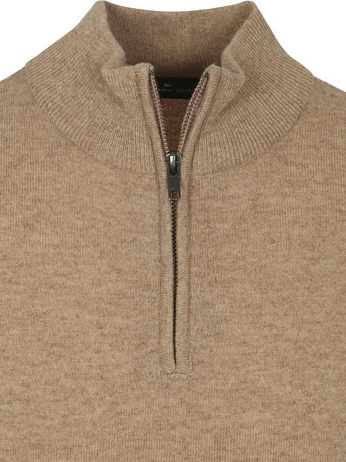 Steppin' Out Half Zip Trui Merinowol Beige Product / Detail