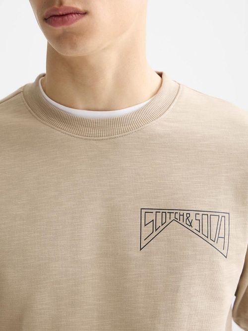 Scotch and Soda Sweater Logo Beige Model / Detail