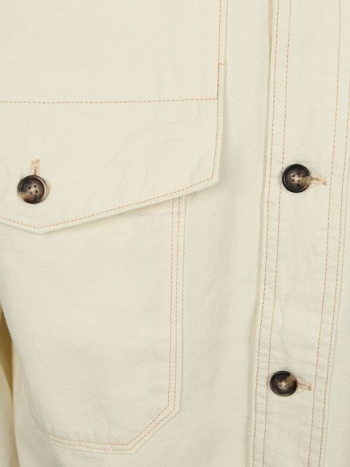 Scotch and Soda Hemdjacke Cotton Linen Ecru Product / Detail
