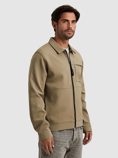 Cast Iron Koszula Overshirt Dresowa Khaki Model / Zijkant