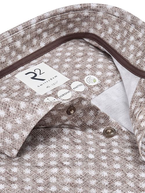 Koszula R2 Sorona z kwiatowym nadrukiem w kolorze beż Product / Detail