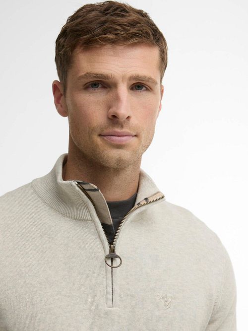 Sweter Barbour z zamkiem do połowy w kolorze greige Model / Voorkant