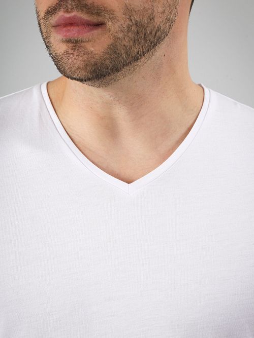 Suitable Vibambo T-Shirt z dekoltem w serek biały 2-pack Model / Detail