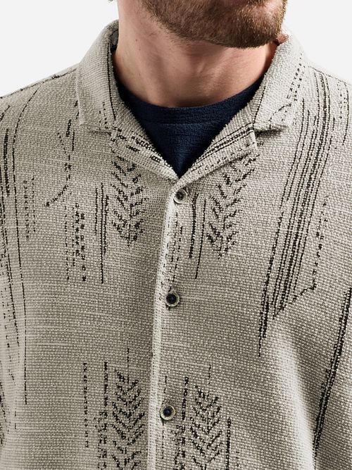 No Excess Kit Camicia Casual Jacquard Maniche Corte Off-White Model / Detail