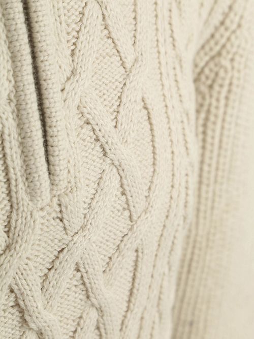 Pullover Superdry Jacob Cable con mezza zip écru Product / Detail
