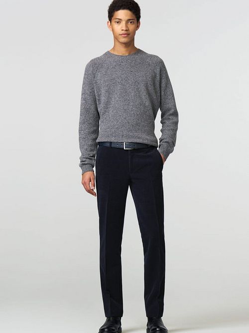 Meyer Chino Roma Ull Corduroy Navy Model / Voorkant