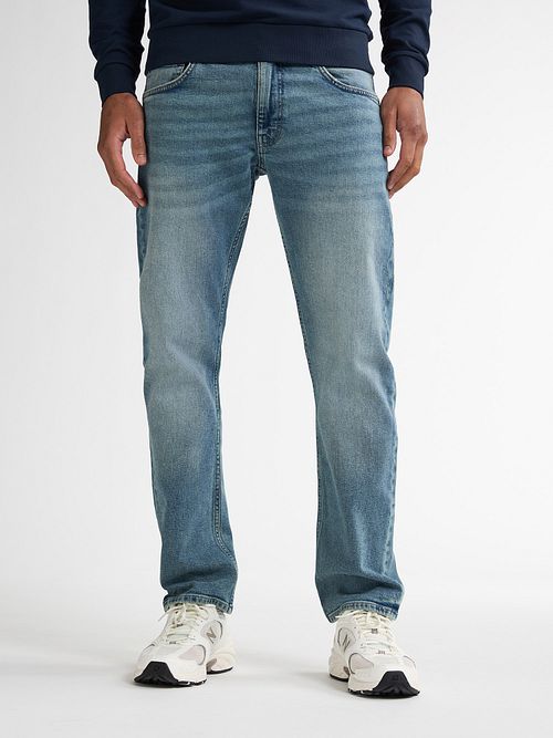 Petrol Stråle Jeans Indigo Blå Model / Voorkant