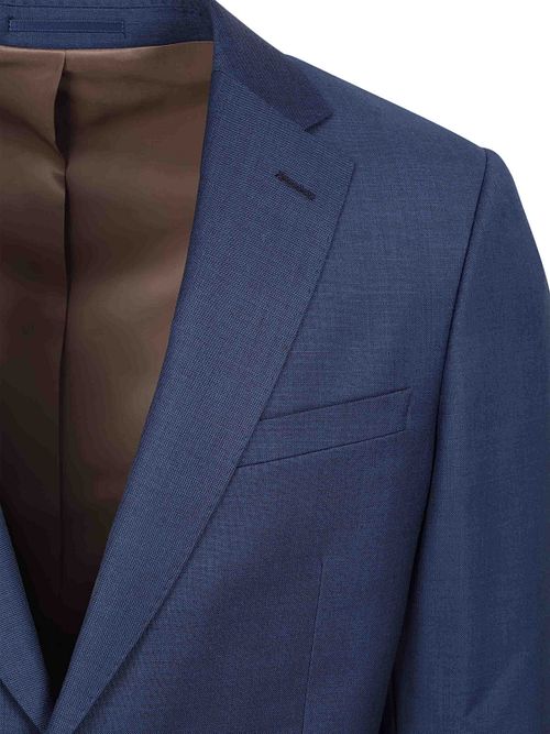 Suitable Sharkskin Kostyme Ull Royal Blå