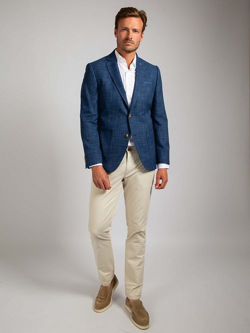 Passande Blazer Purjolök Jeans Blå Model / Voorkant