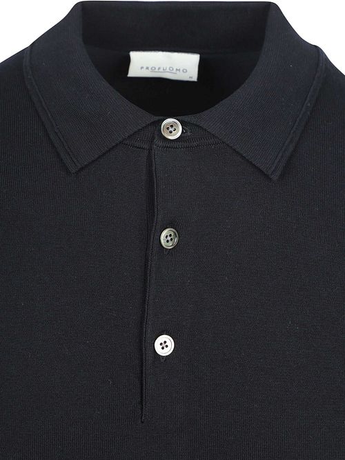 Profuomo Stickad Polo Mörkblå Product / Detail