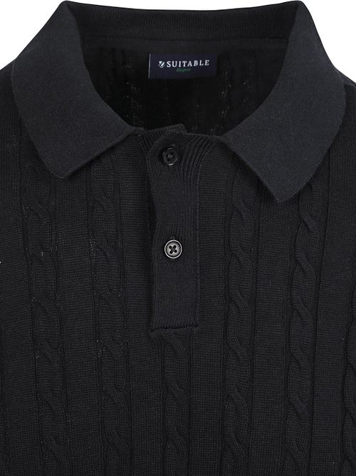 Suitable Respekt Polo Knit Cable Navy Product / Detail