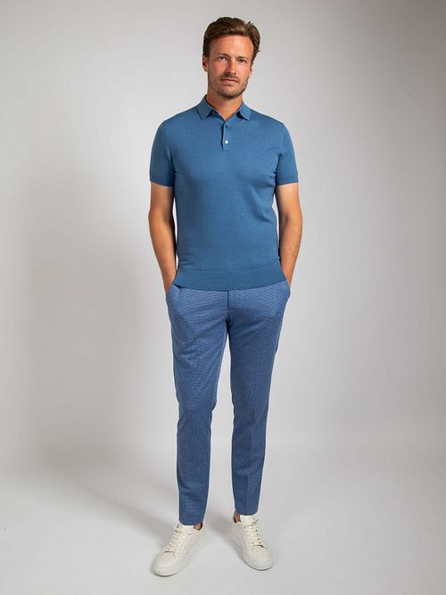Suitable Polo Rishi Merinoull Blå Model / Voorkant