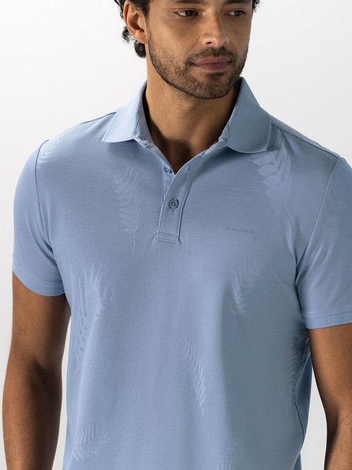 State of Art Polo Piqué Bladmönster Ljusblå Model / Voorkant