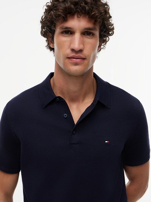 Tommy Hilfiger Stickad Polo Marinblå Model / Detail