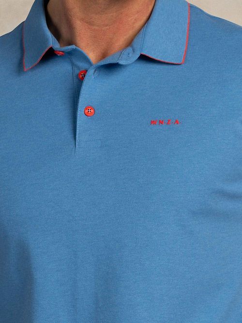 NZA Polo Henley Piqué Sailing Blå Model / Detail