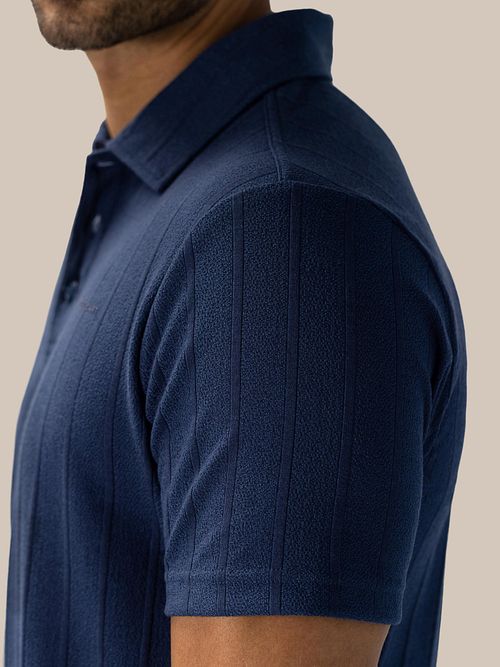 State of Art Poloshirt Jersey Drop Needle Marinblå Model / Detail