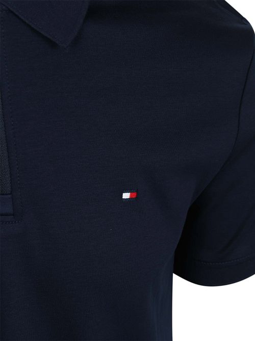 Tommy Hilfiger Half-Zip Polo Interlock Marineblå