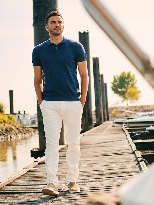 Suitable Respekt Polo Strikk Blått Model / Voorkant