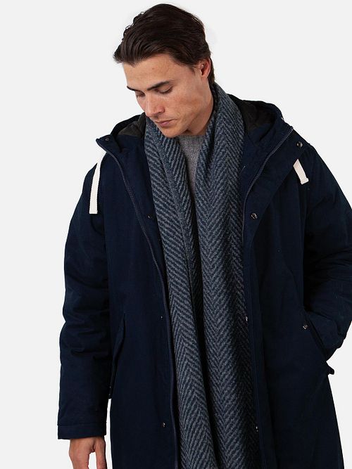 Barts Sohoho Skjerf Blå Grå Model / Voorkant