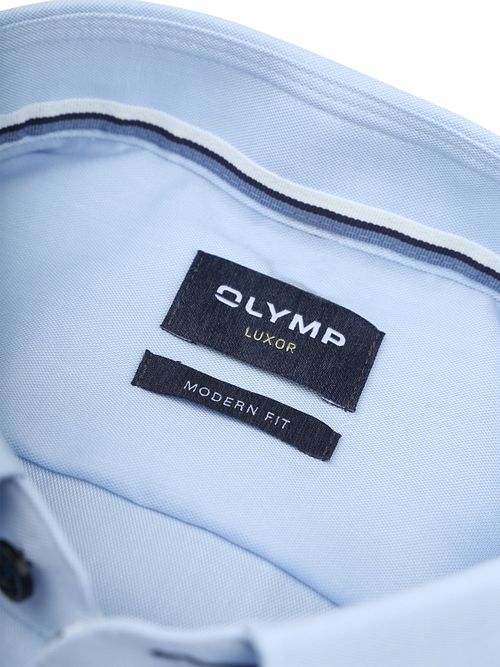 Olymp Luxor Skjorta Kontrasterande Knappar Ljusblå Product / Detail