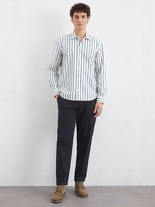 Marc O'Polo Skjorta Randig Blå Model / Voorkant