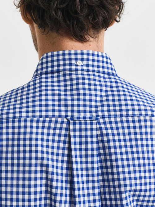 Gant Shirt Gingham Poplin College Blå Model / Detail