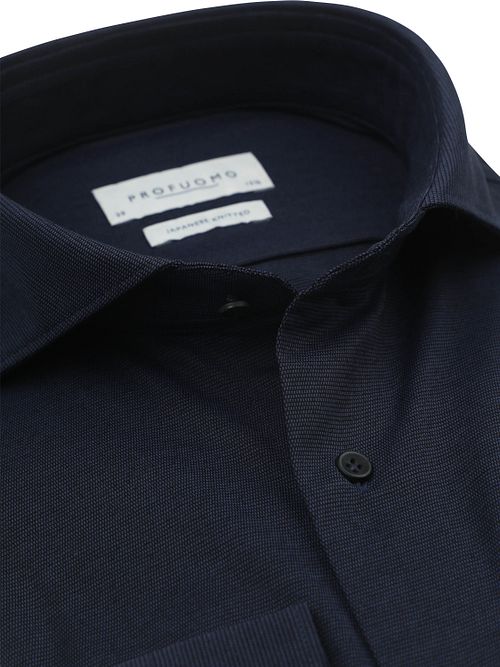 Profuomo Japansk Strikket Skjorte Struktur Marineblå Product / Detail