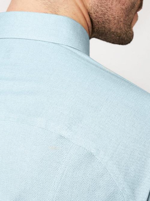 Desoto Kortermet Oxford Optics Skjorte Aqua Blå Model / Detail