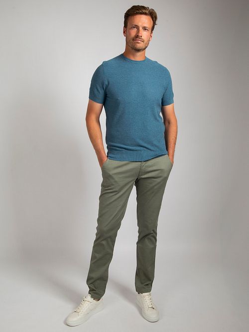 Suitable Snasen Pique Skjorte i Blå Lin Model / Voorkant