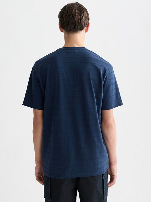 Scotch & Soda Strukturert T-skjorte Navy Model / Achterkant