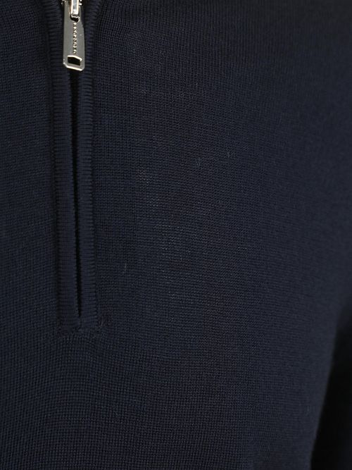 Profuomo Halvzip Tröja i Merinoull Navy Product / Detail