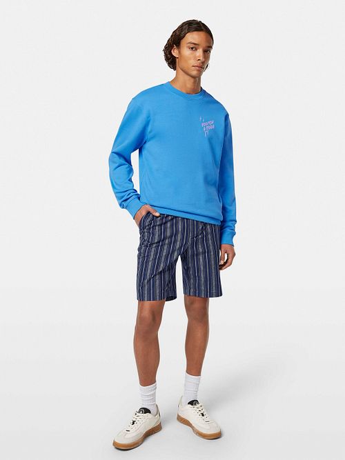 Scotch and Soda Tröja Tryck Blå Model / Voorkant