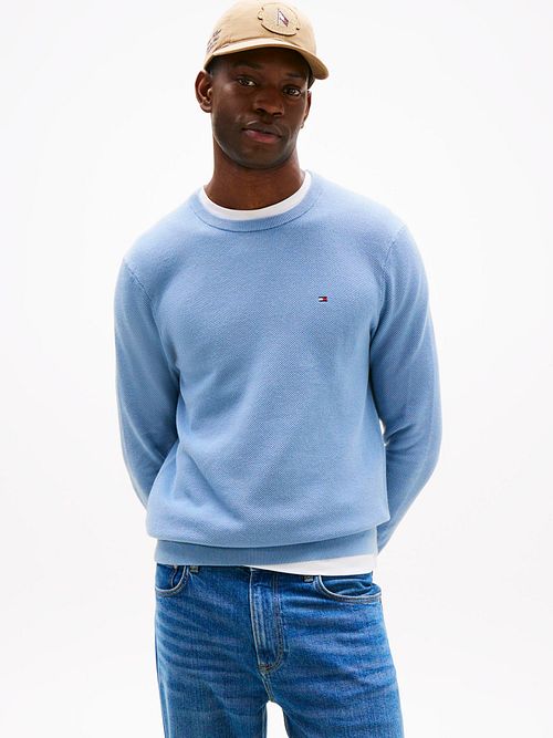 Tommy Hilfiger Structuurtrui Indigo Model / Voorkant