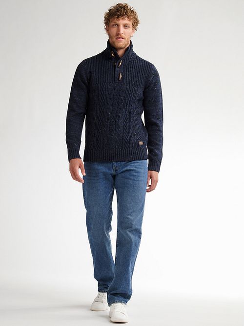 Petrol Tröja med dragkedja Half Zip Hamilton Navy Model / Voorkant