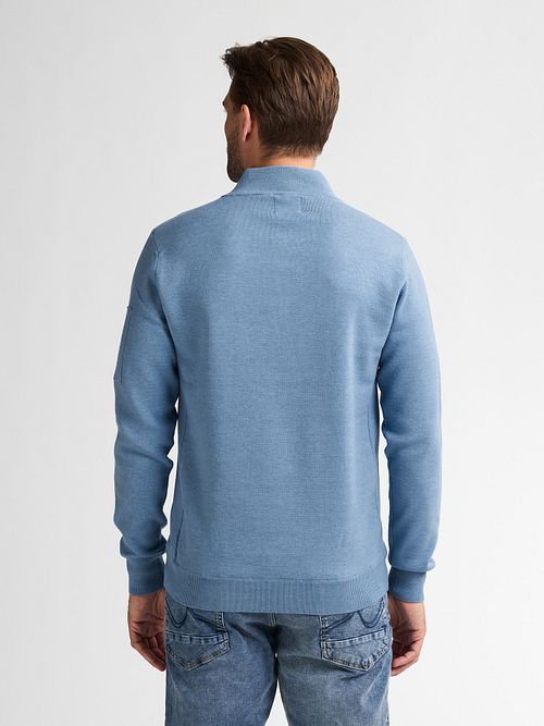 Petrol Half-Zip Tröja i Aspen Blue Model / Achterkant