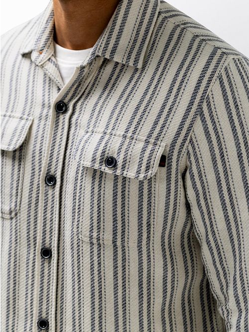 State Of Art Overshirt Stripes Blå Model / Detail
