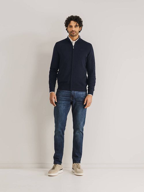 State Of Art Cardigan Ensfarvet Navy Model / Voorkant