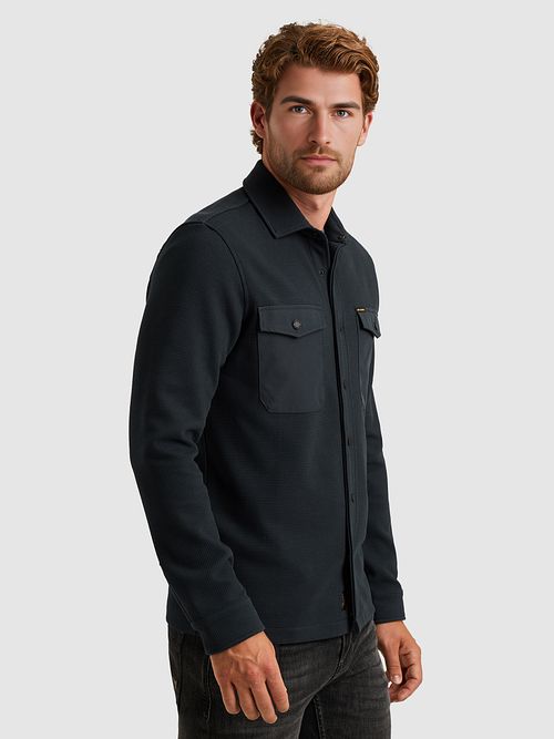 PME Legend Overshirt Waffle Navy Model / Zijkant