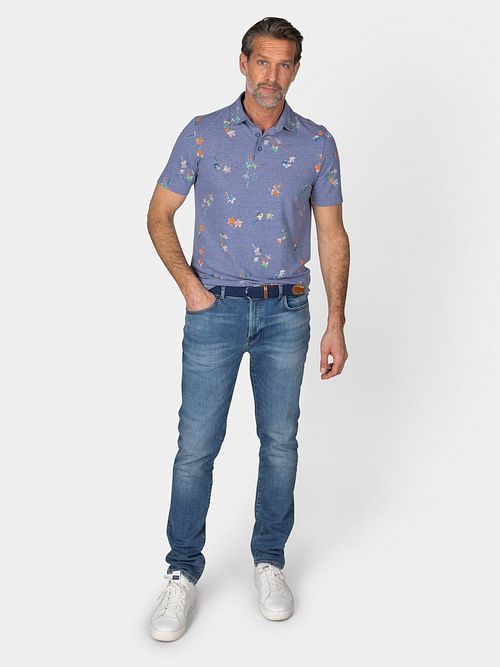 NZA Polo Russell Dusk Navy Model / Voorkant