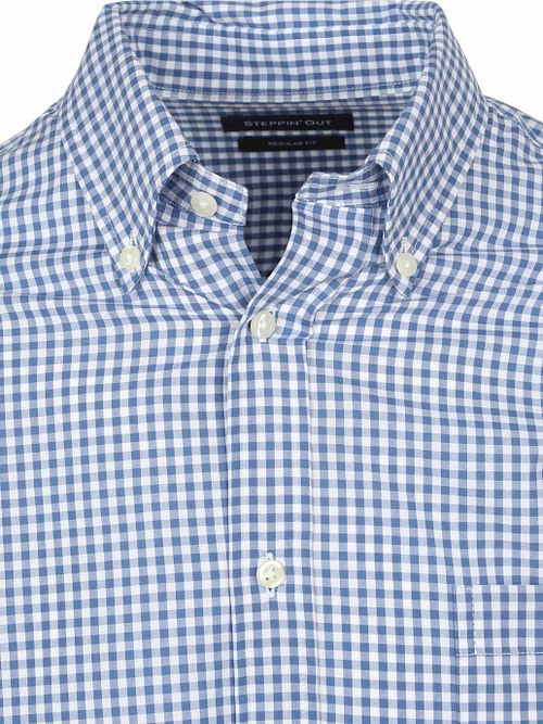 Steppin' Out Skjorte Poplin Lysblå Rutemønster Product / Detail