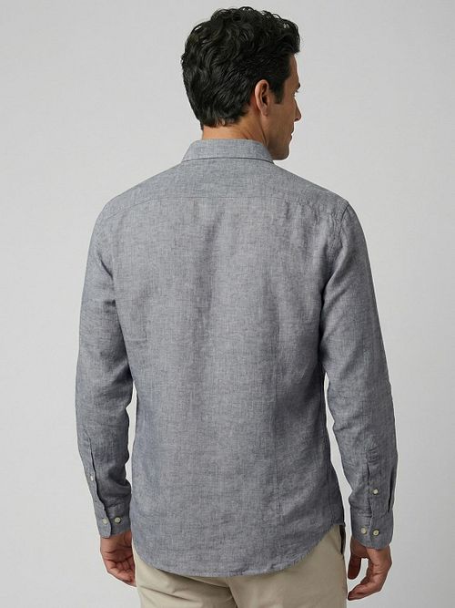 McGregor Skjorte Cotton Linen Marineblå Model / Achterkant