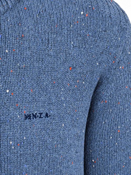 NZA Pullover Mocker Eltham Knit Melange Capri Blue