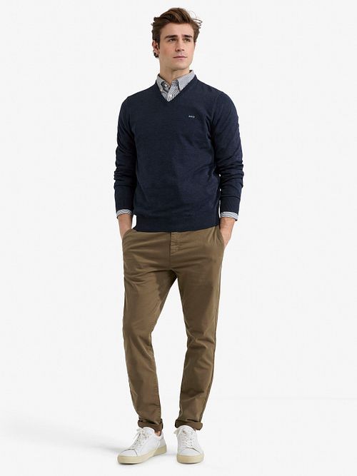 McGregor Trøje med en V-hals i Navy Model / Voorkant