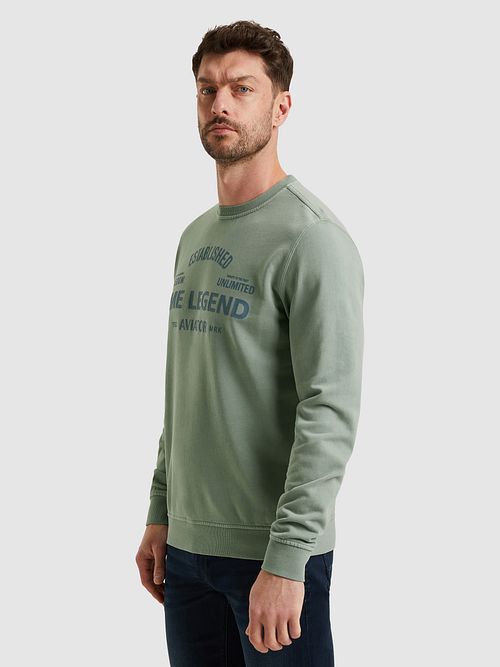 PME Legend Sweater Logo Silver Blue Model / Voorkant