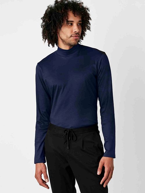 Desoto Turtleneck Trøje Marineblå Model / Voorkant